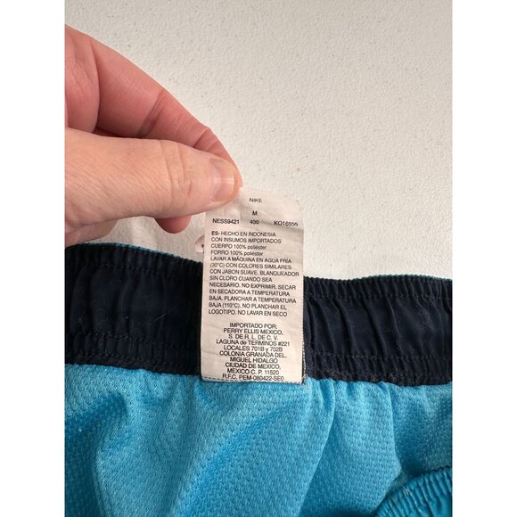 Nike Mens Blue Gradient Swim Trunks Medium Mesh Lining Polyester Elastic Waist - Picture 6 of 11